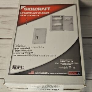 Ability One Skilcraft 30 Key Capacity Locking Key Cabinet- Gray